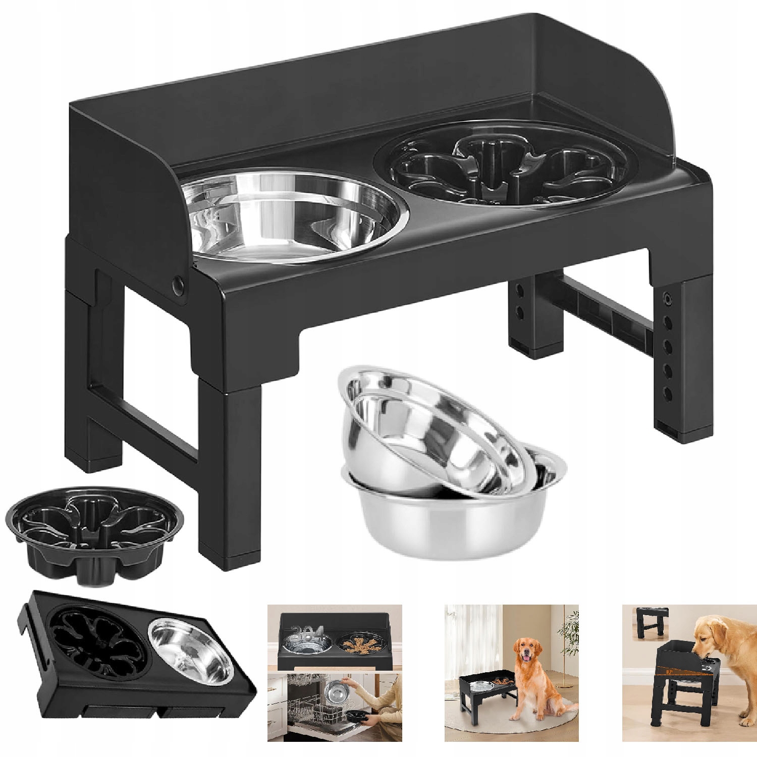 Miska na krmení zvířat, vyvýšená, skládací, snadno skladovatelná