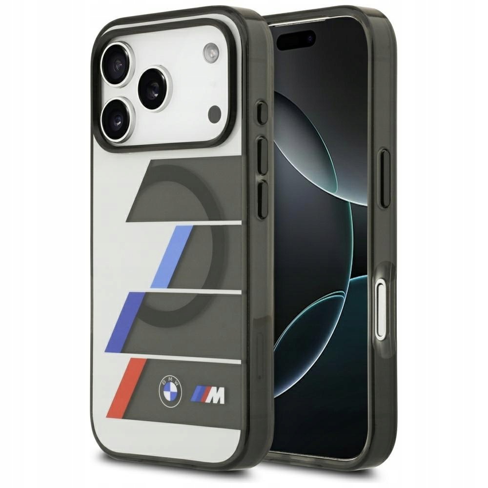 Etui Bmw M IML Metal Buttons Tricolor Lines MagSafe do iPhone 17 Pro antrac