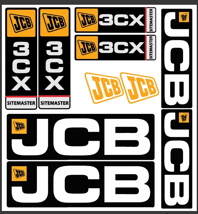 nálepka logo maska Jcb 3CX Sitemaster starý typ