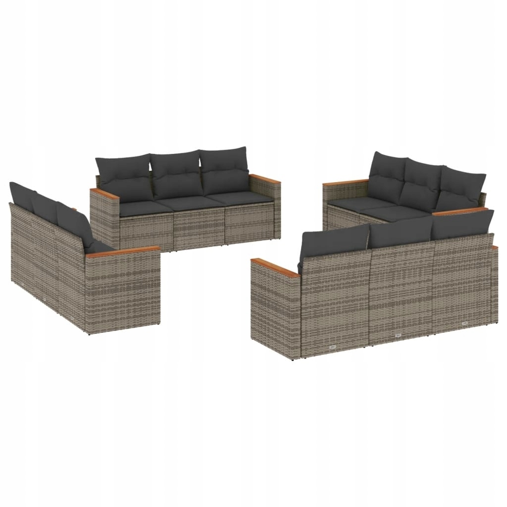 Set zahradního nábytku VidaXL technorattan vidaXL šedý 12 el.