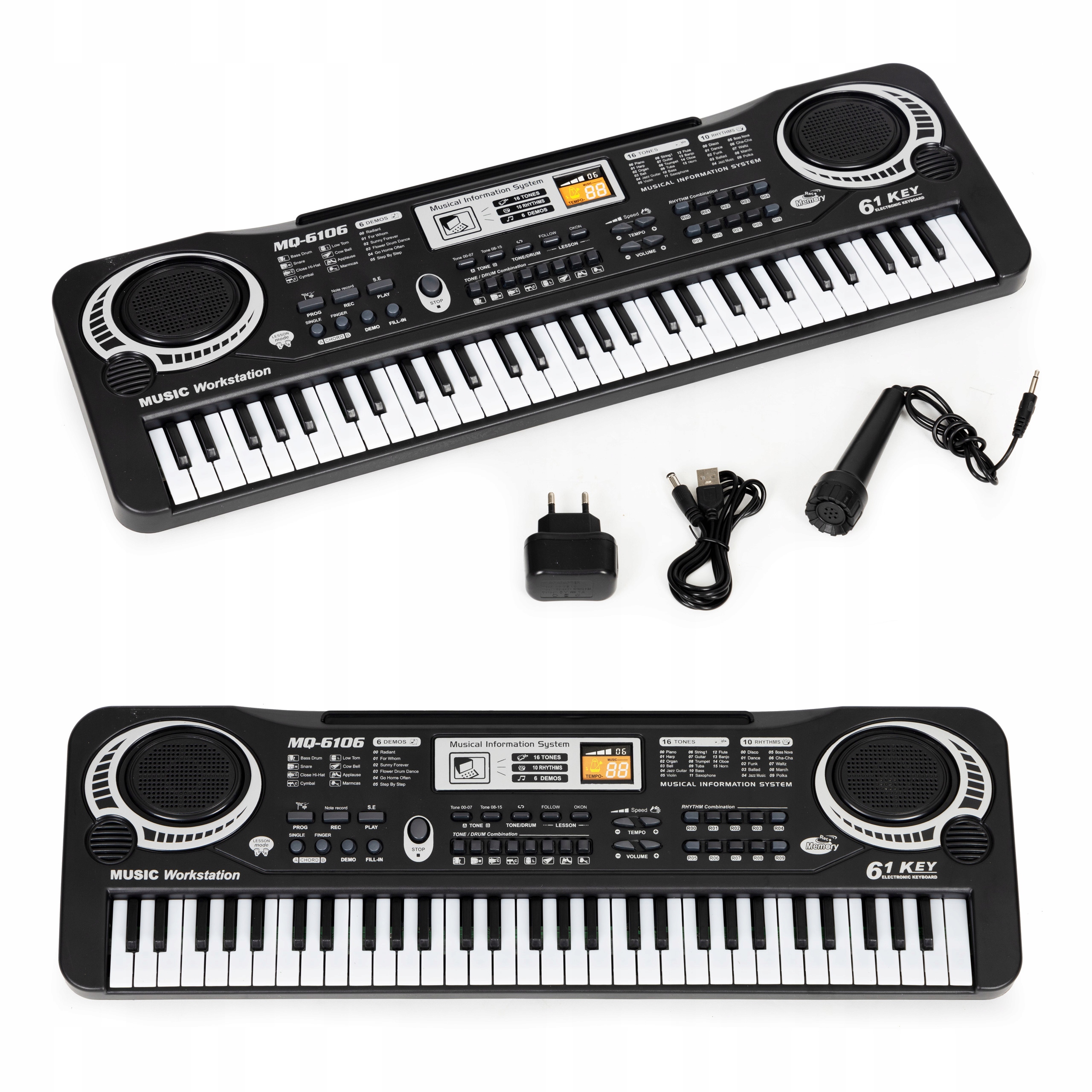 PIANINO ELEKTRYCZNE Z MIKROFONEM DLA DZIECI KEYBOARD EDUKACYJNE PIOSENKI