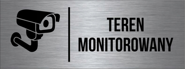 TABLICZKA Teren Monitorowany Aluminium Piktogram Kamera Monitoring