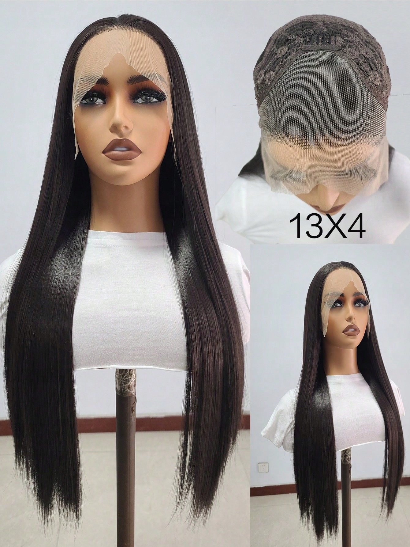 Shein Tmavě Hnědé Dlouhé Umělé Vlasy