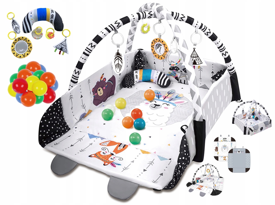 

Duża Mata Edukacyjna Miękka Interaktywna 4w1