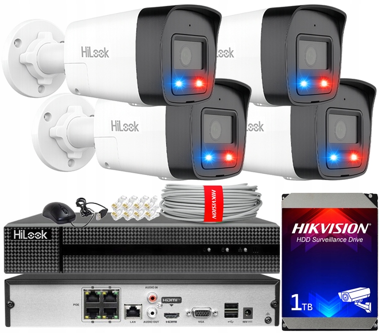 Sada monitorování Ip 4 kamery 8MPx IPC-B180HAP-LUF/SL Live Guard PoE Audio