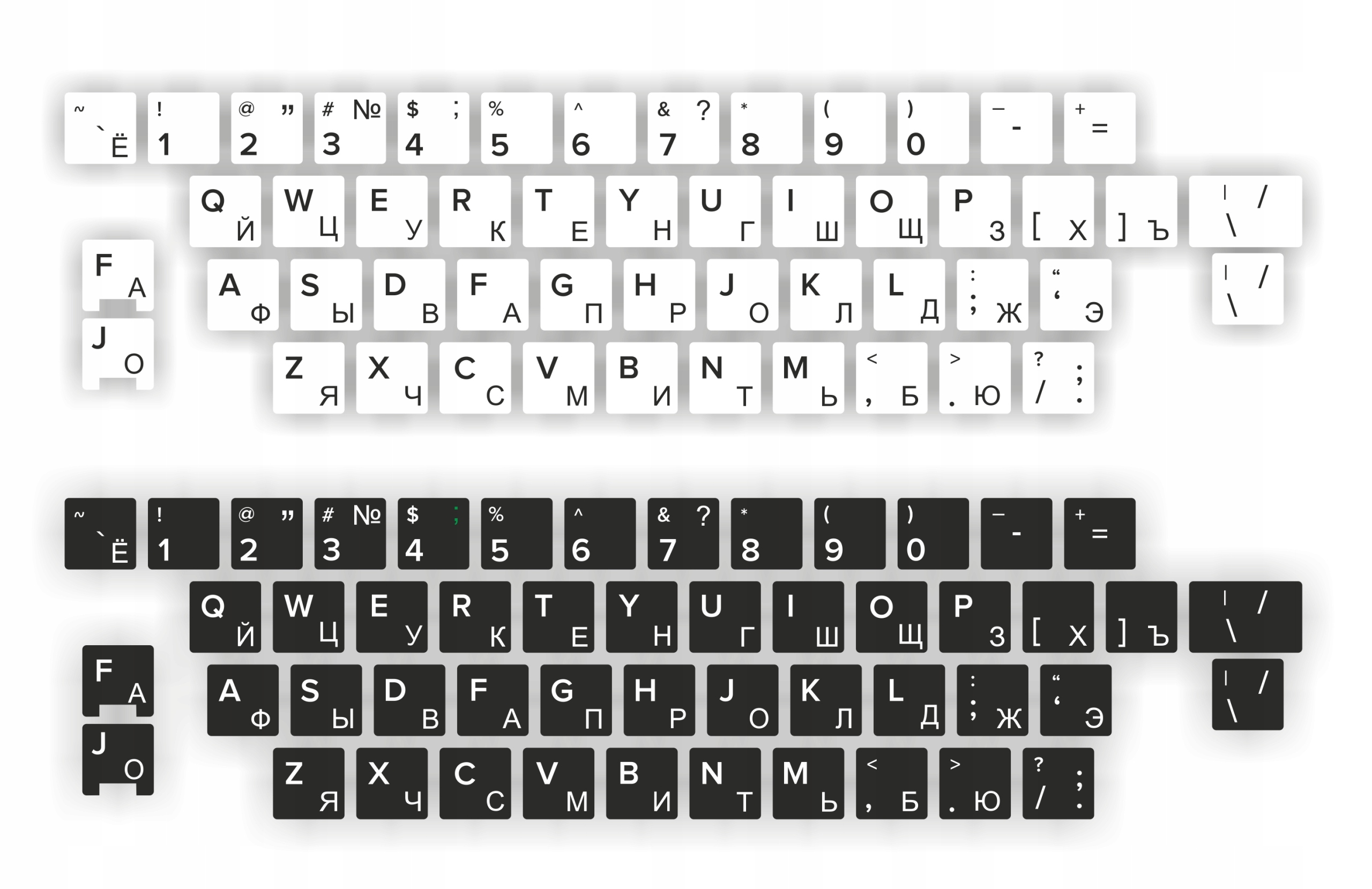 

Naklejki Na Klawiaturę Qwerty Cyrylica 13x13mm