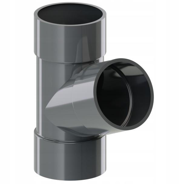 TRÓJNIK RURY KROP PVC fi 90 ral 7016 GRAFIT