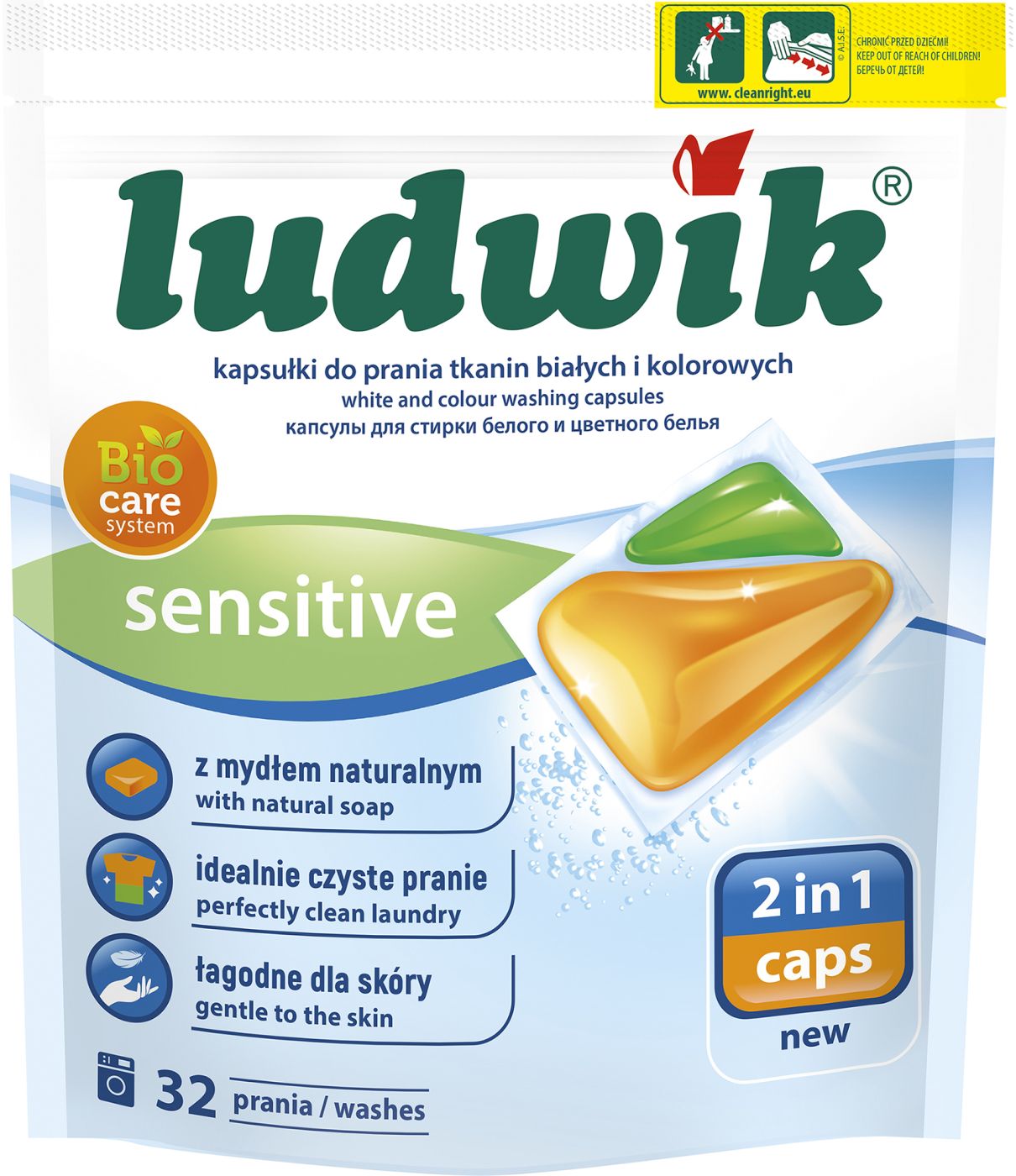 

Kapsułki do prania Ludwik Sensitive 2w1 32szt