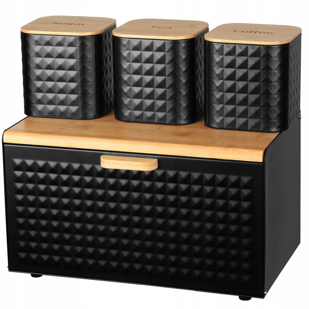 

Chlebak Zestaw Pojemnik Cukier Kawa Herbata Bambus