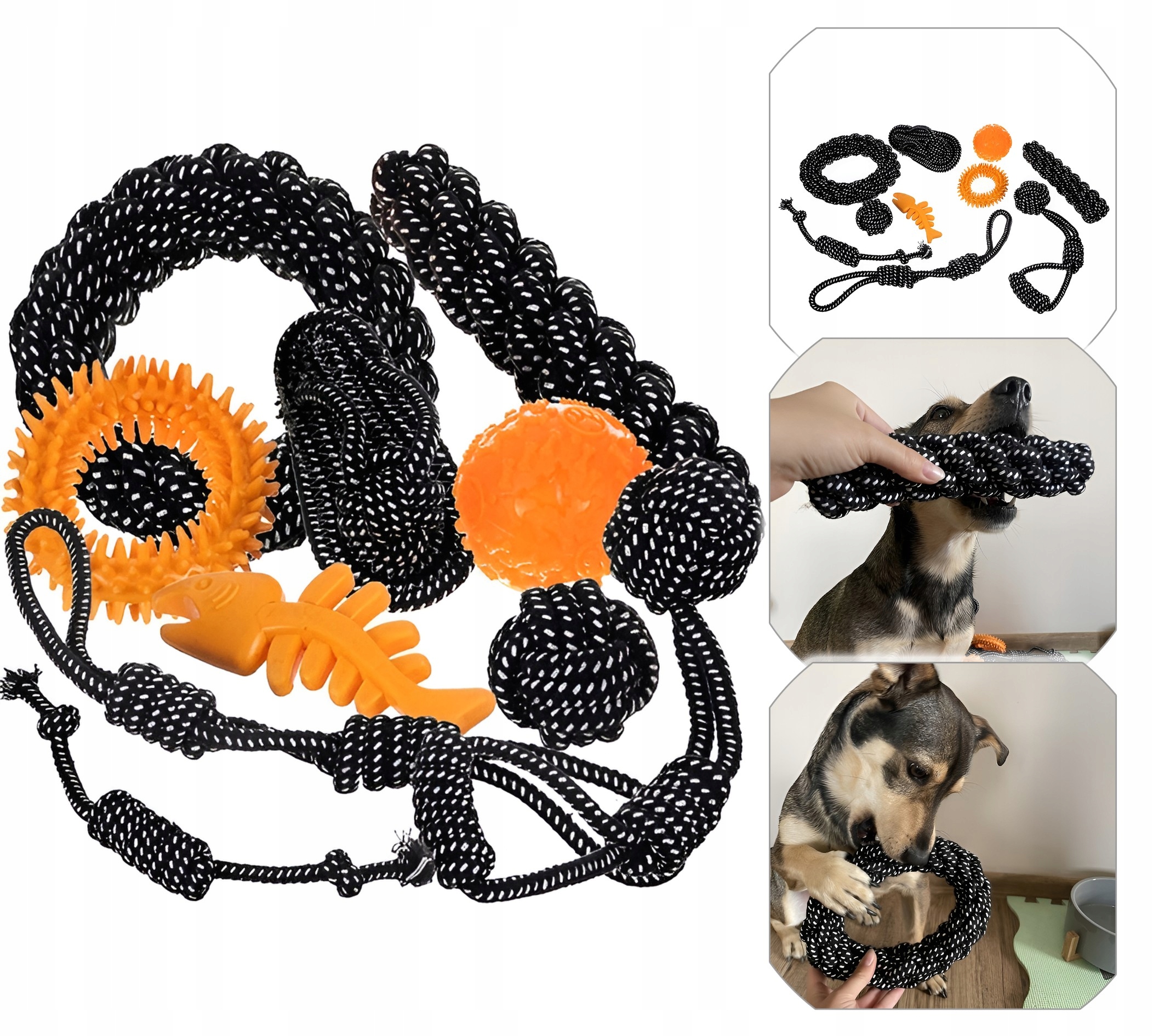 Levně Hračky Pro Psa Kousátko Míček Přetahovadlo Dárek Sada Dárkových Hraček 10ks