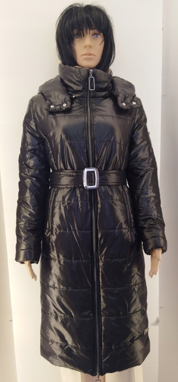 Zimní Bunda Kabát Kapuce Na Zip Vega Moda Pěna Černá Ala vel. 40