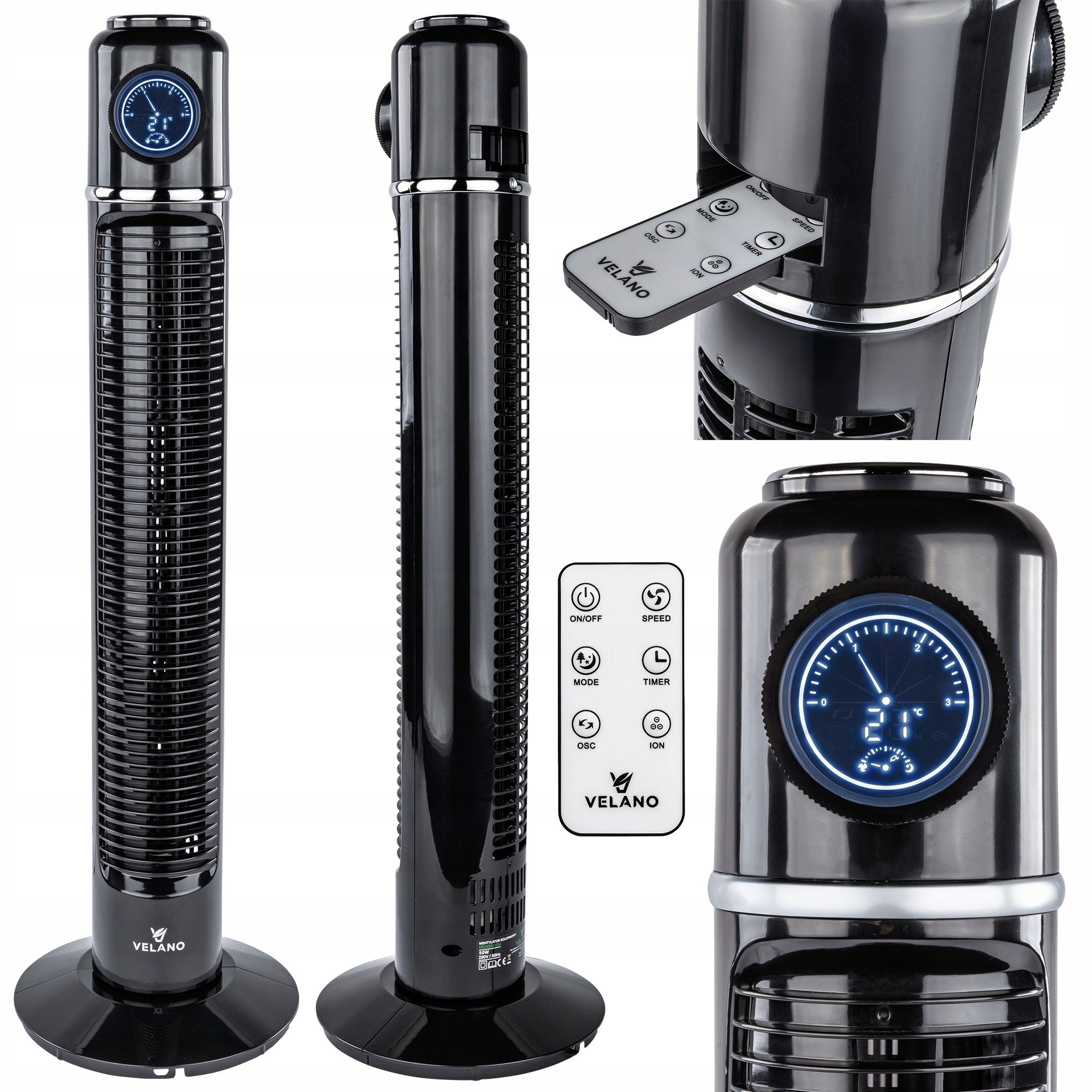 COLONA PARDOSULUI VENTILATOR OSCILAȚIE TEMPORIZATOR LED DISPLAY TELECOMANDA