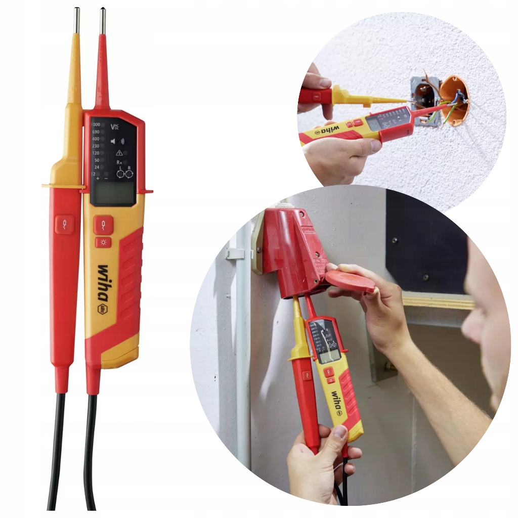 TESTER NAPIĘCIA I CIĄGŁOŚCI OBWODU 0,5-1000V AC, CAT IV 45217 WIHA ORYGINAŁ