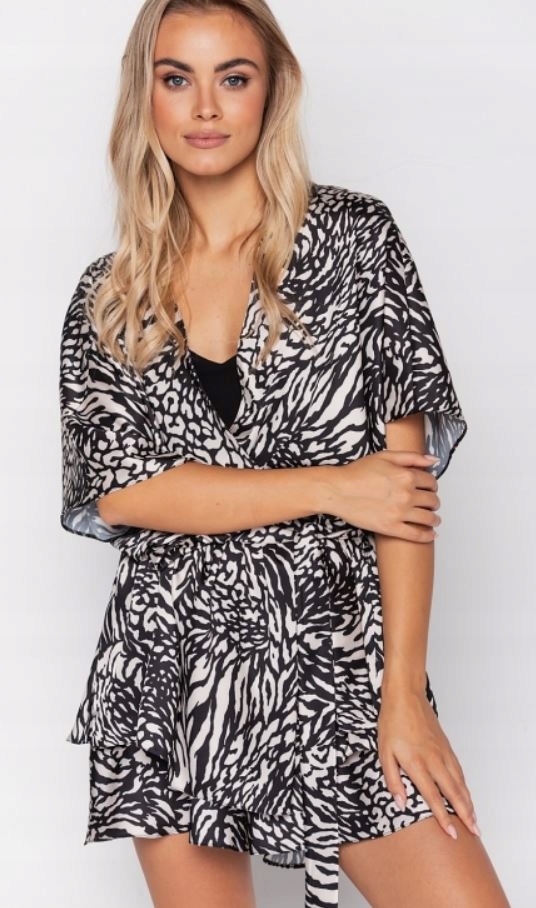 Mija Vu Kimono Dámský Župan My Freedom Satén Pantera L/XL 40/42