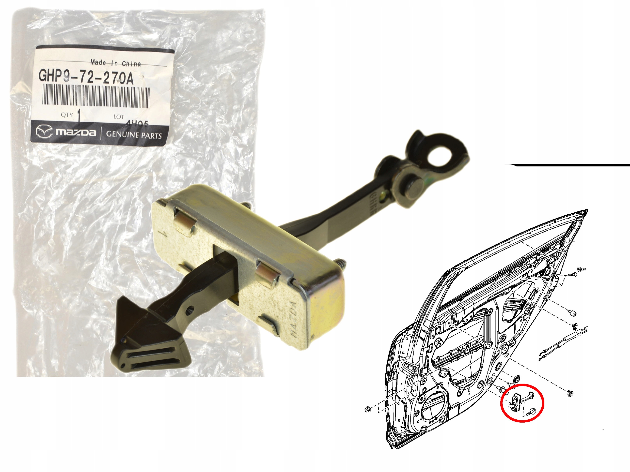Omezovač Zadních Dveří GHP9-72-270A Oe Mazda MAZDA6 Gj Gl 2013-2024