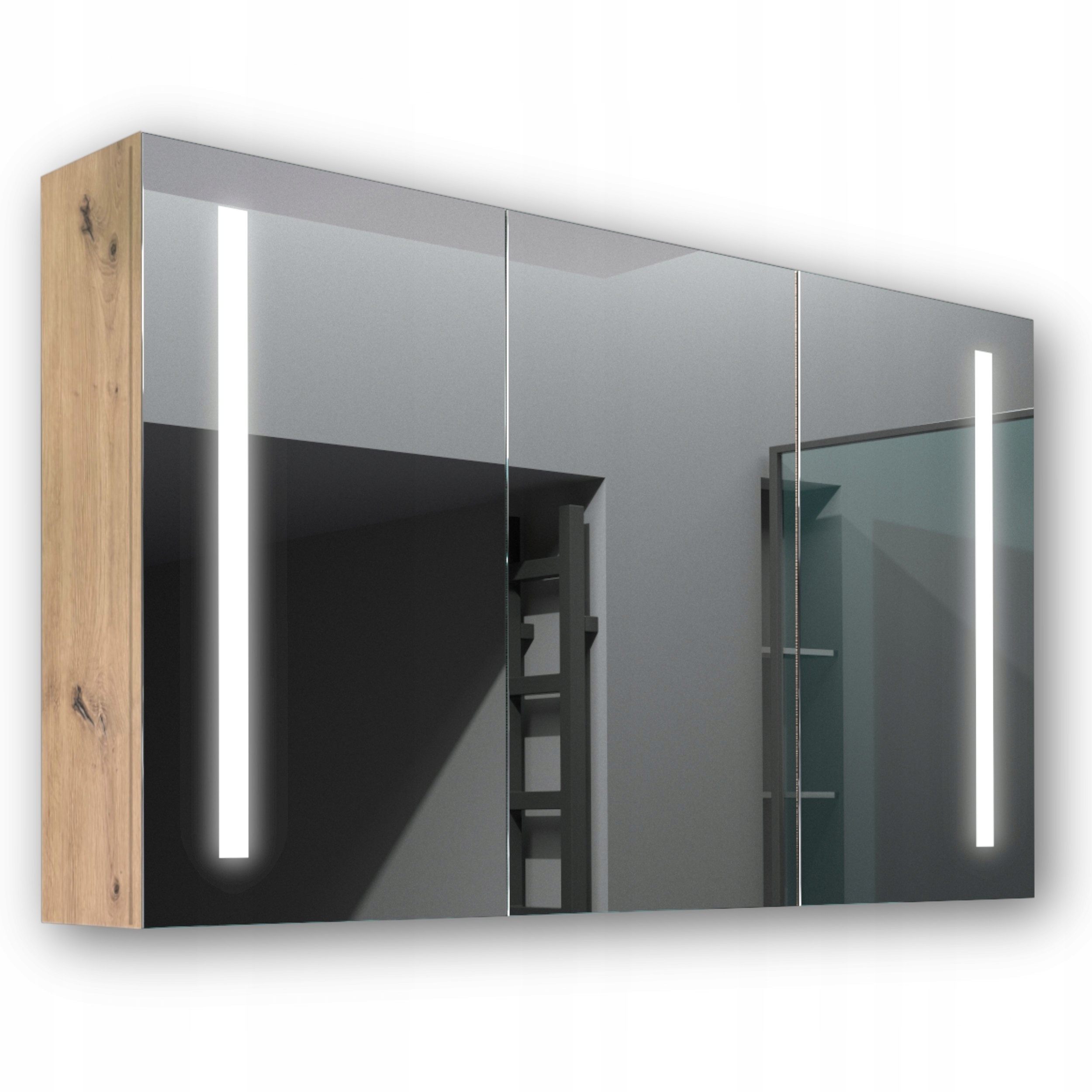 Drevená skrinka 120x70 Led zrkadlo Apollo Artisan