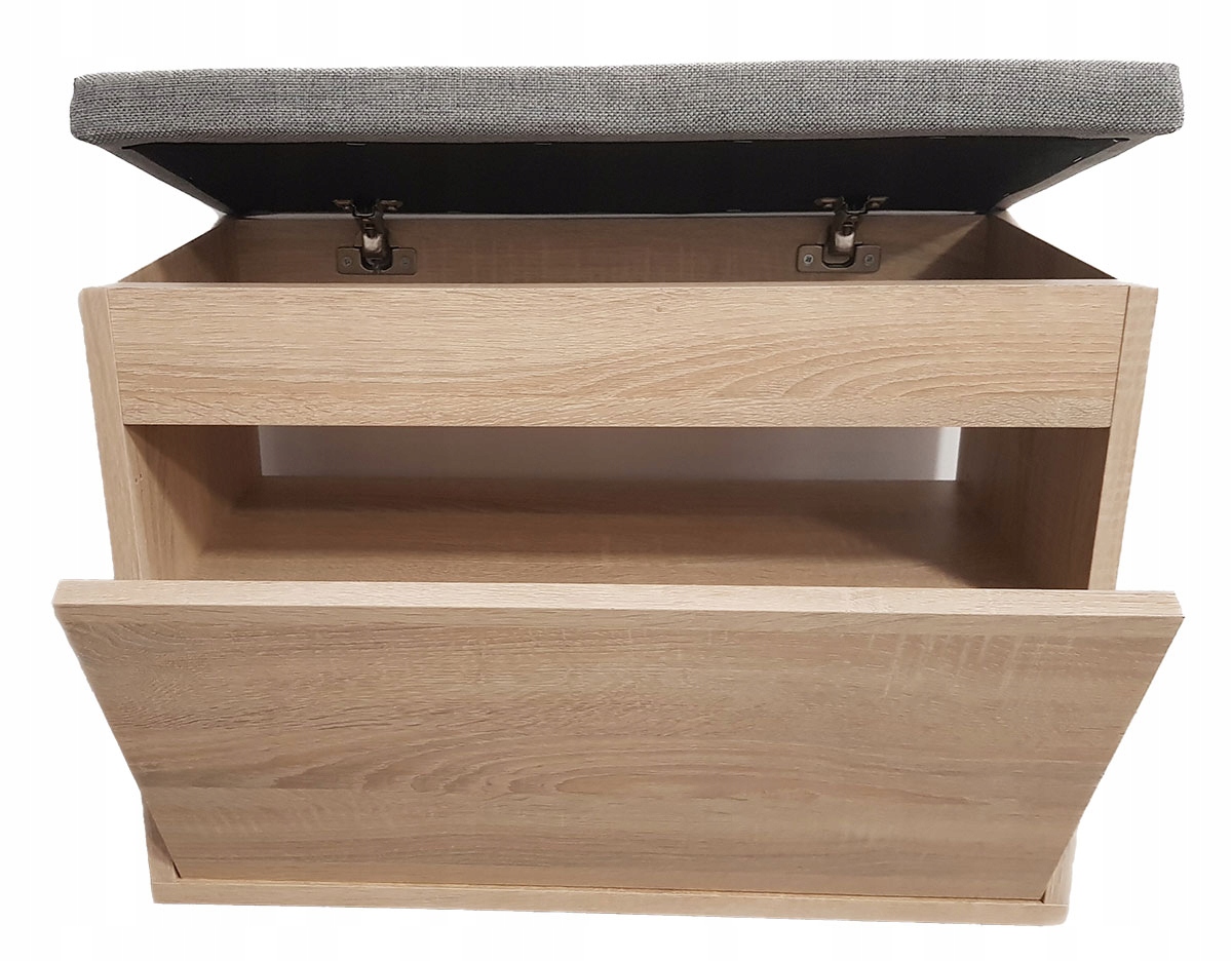 SZAFKA NA BUTY Z SIEDZISKIEM PUFA SCHOWEK NA DROBIAZGI 60cm DĄB SONOMA Marka Stolfest