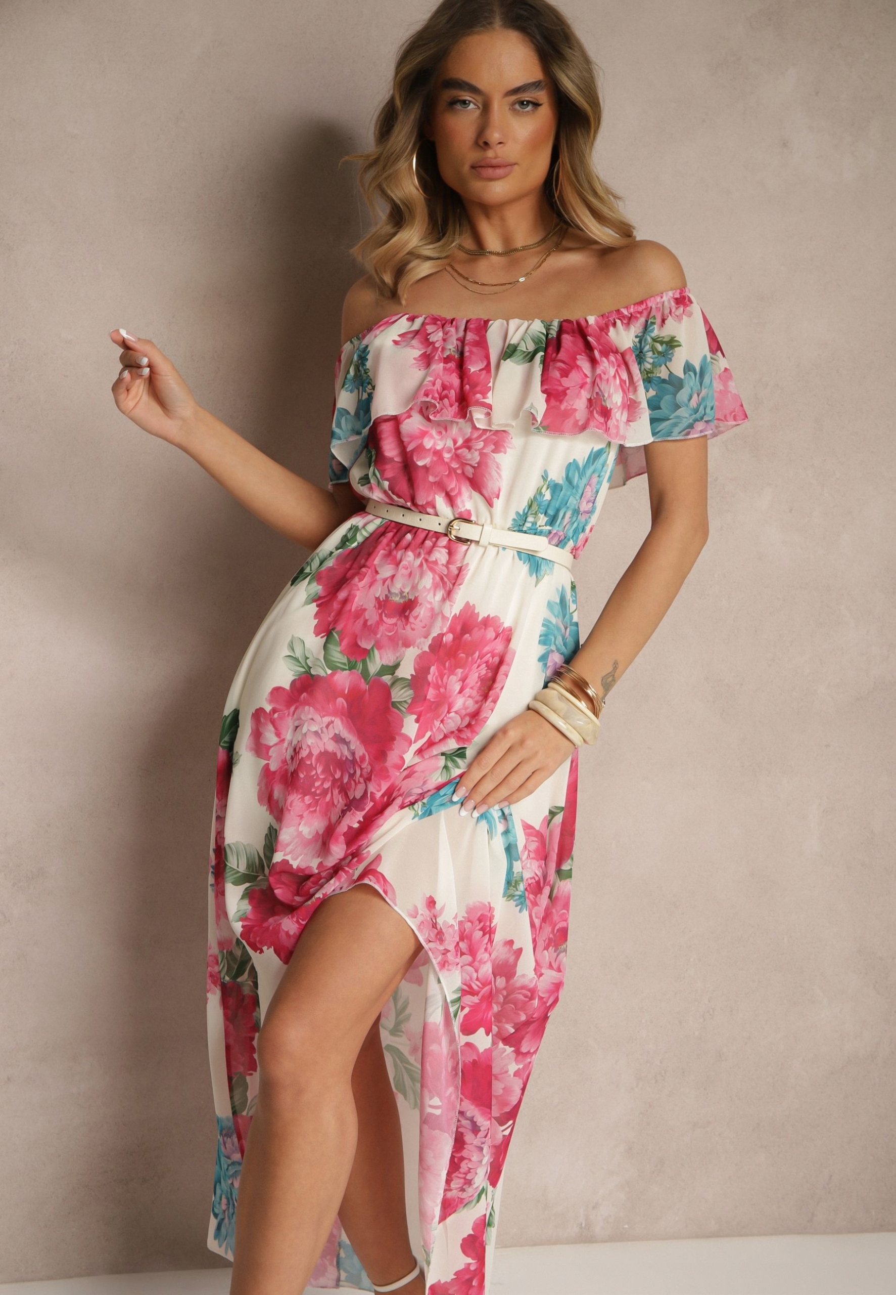 Renee Fuchsiová Šaty M/L s gumou v pase