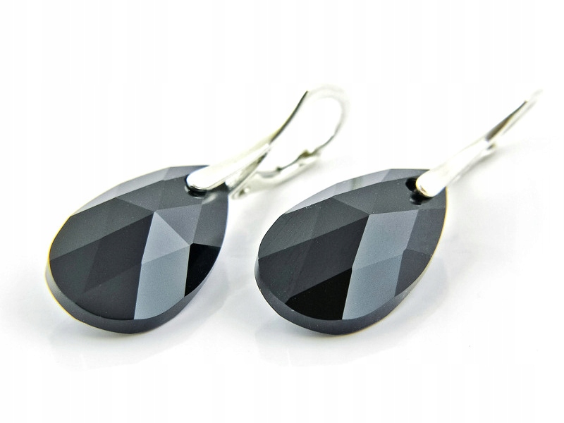 

Srebrne Kolczyki 925 z kr. Swarovski Migdał 22 Jet