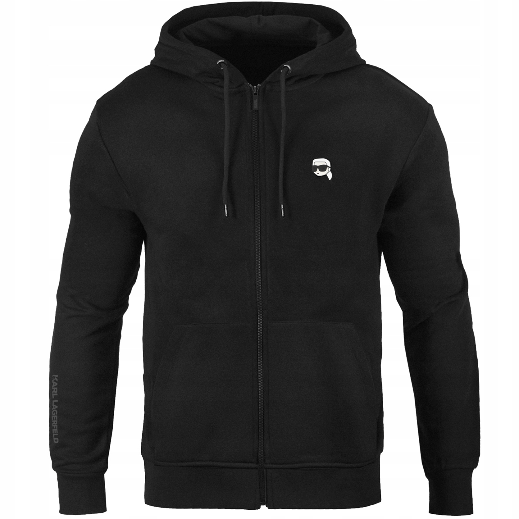 pánská mikina černá mikina s kapucí na zip Karl Lagerfeld 705074 M