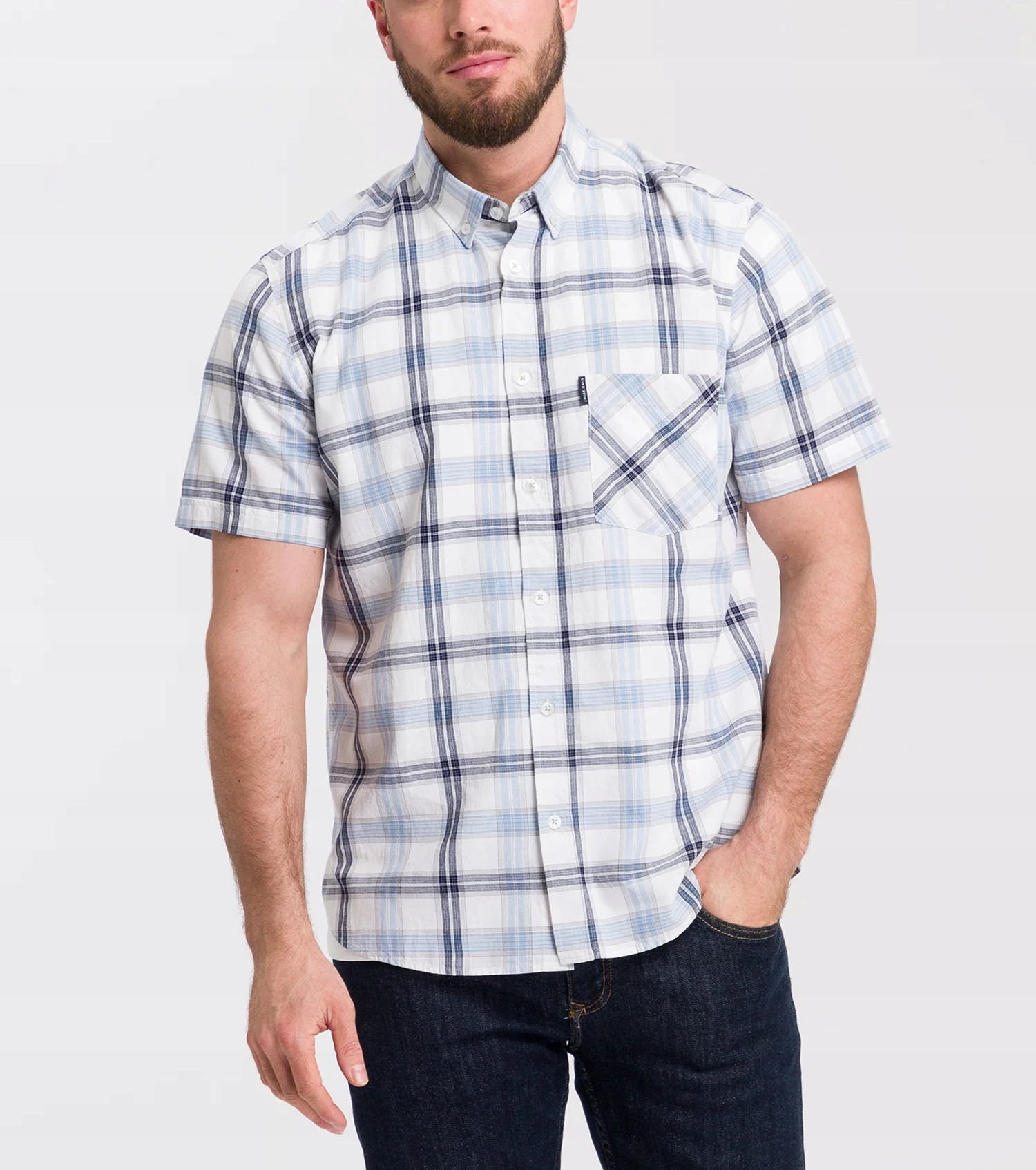 Pánská kostkovaná košile regular světle modrá Crossjeans 35496-071 M