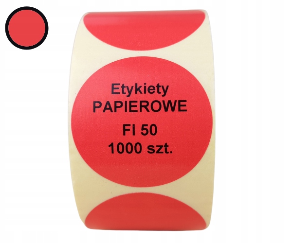 

fi 50 okrągłe czerwone etykiety samoprzylepne 1000
