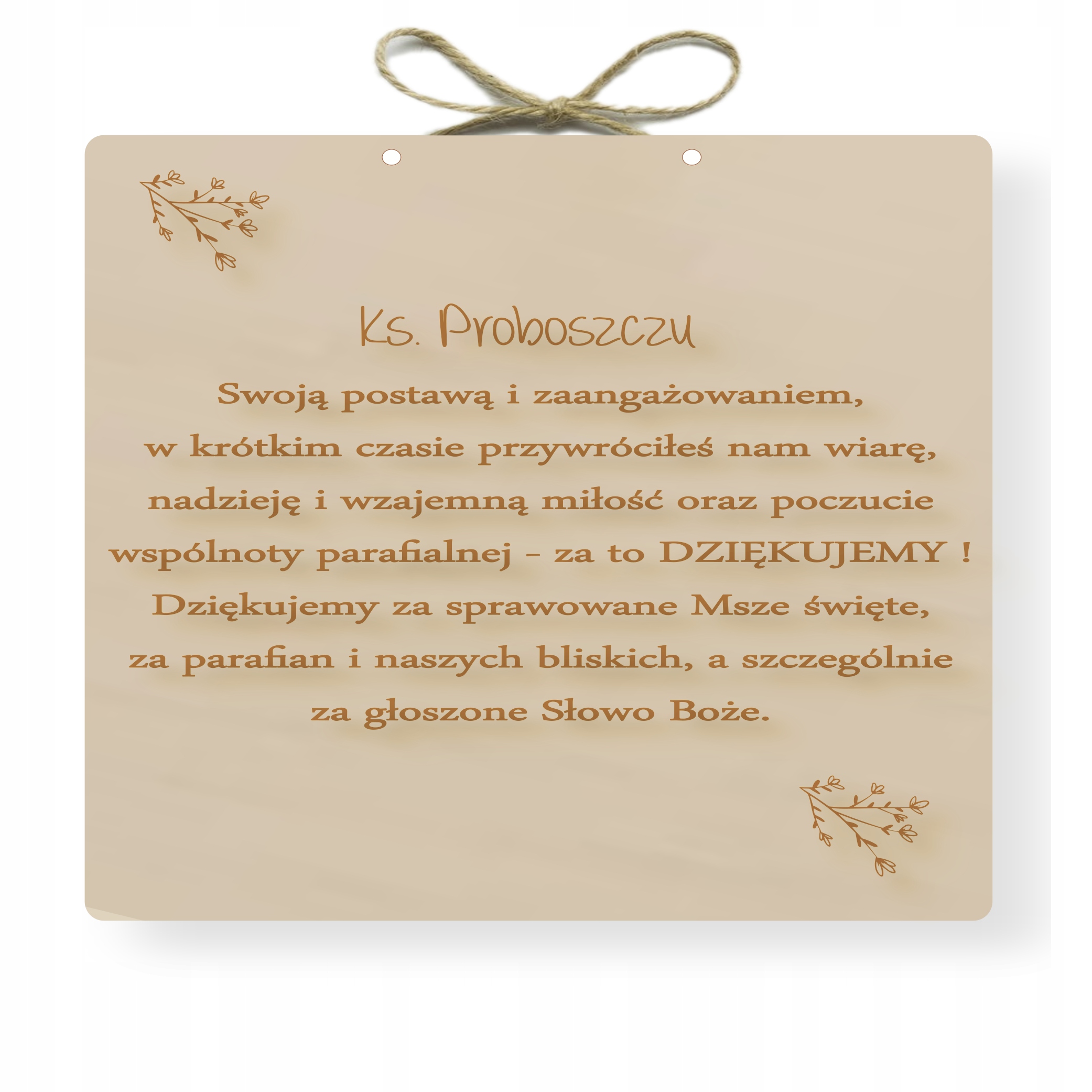 Dřevěná Tabulka Dárek Poděkování Pro Kněze Faráře 30x30 cm