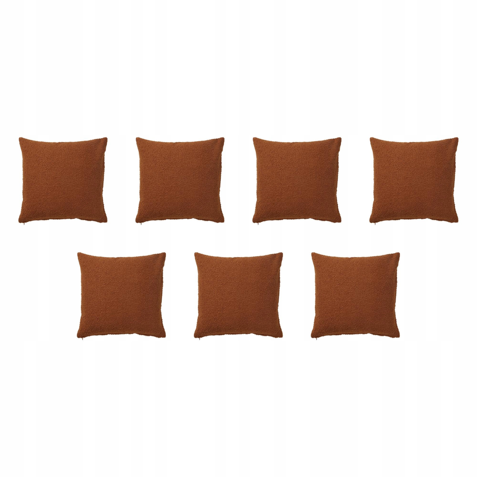 7 ks Povlak na polštář 50x50 cm hnědočervený, měkký polyester