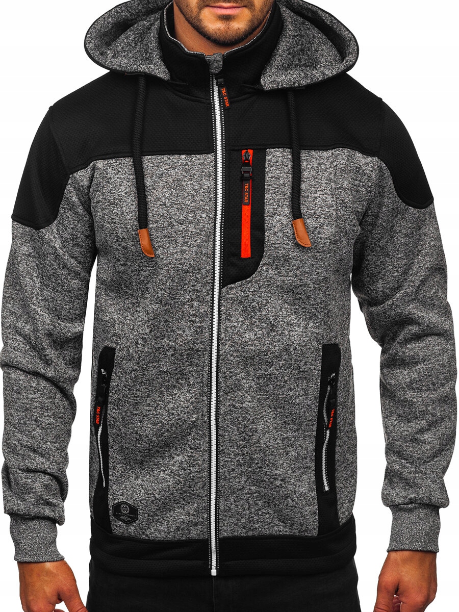 Pánská Mikina S Kapucí Antracitová TC1229 Denley_xl