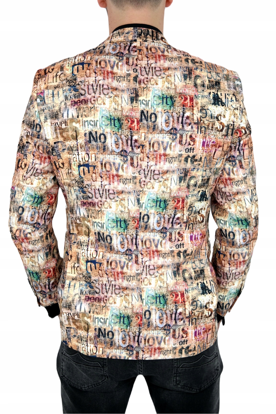 GIOVANNI PERA Marynarka męska D809 napisy 62 3XL Rodzaj jednorzędowy