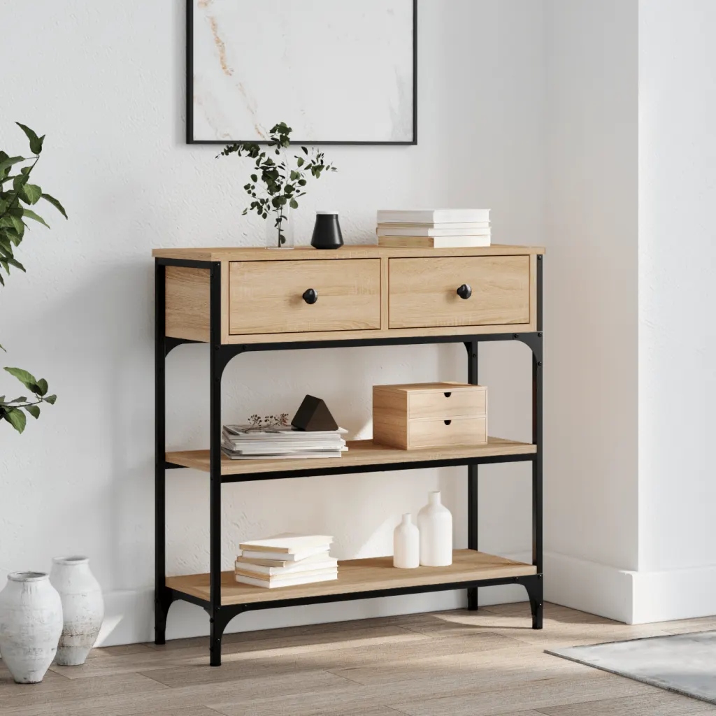 Konzolový stolek dub sonoma 72,5 x 25 x 75 cm kompozitní dřevo Hnědá 834186