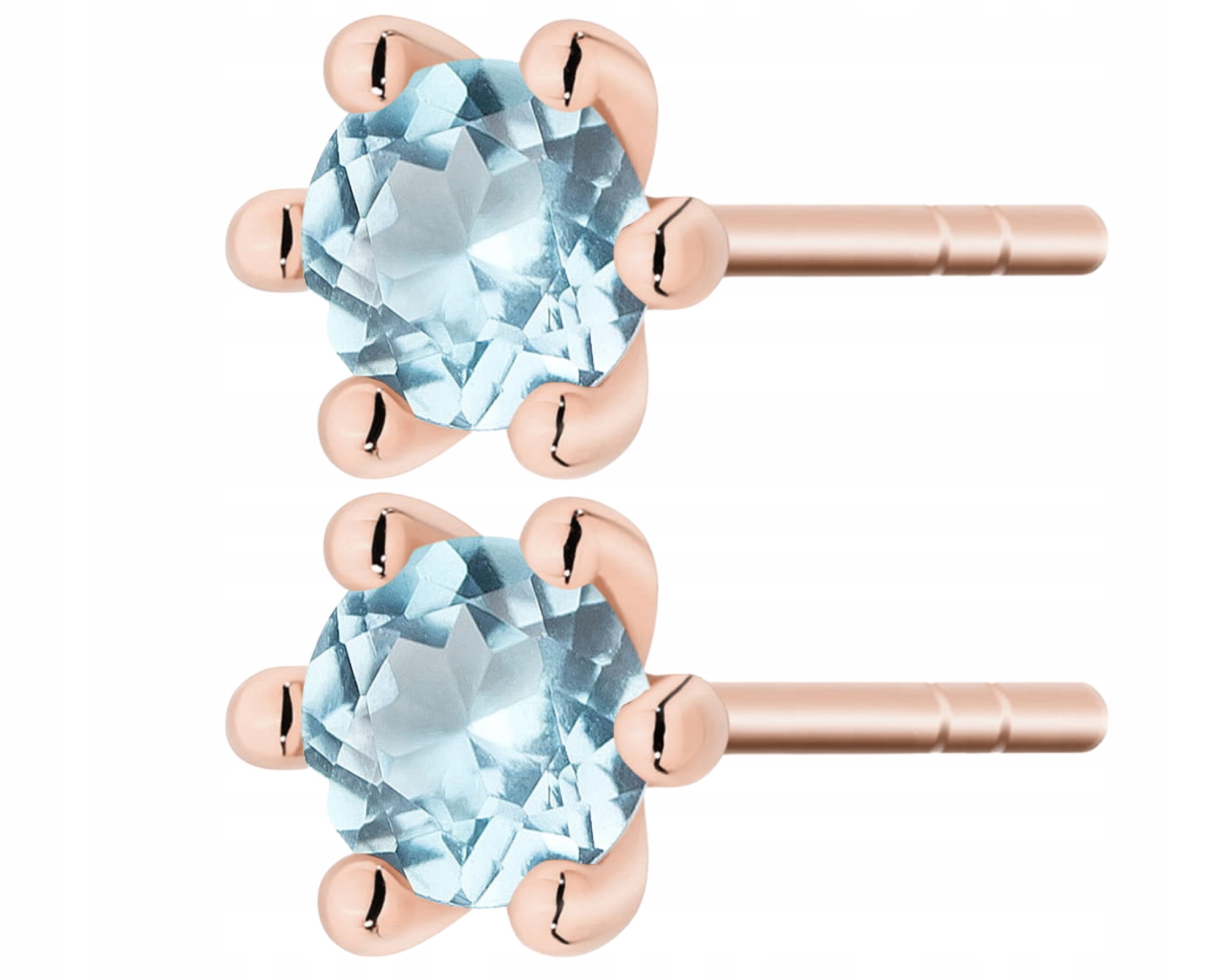 Růžové Zlato Náušnice Topaz Swiss Tyčinka Vrut Zlato 585 Dárek