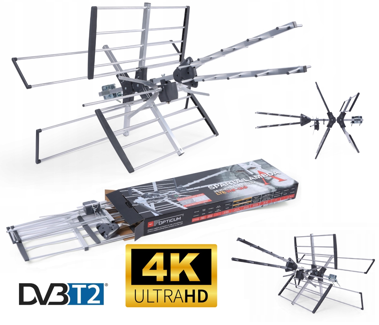 Antena zewnętrzna Opticum Sparta Lambda Combo Lte antena DVB-T2 tv naziemna