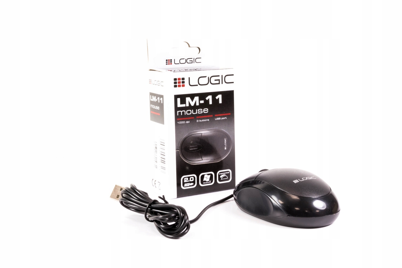 

Mysz optyczna Usb Logic LM-11 czarna 1000 Dpi