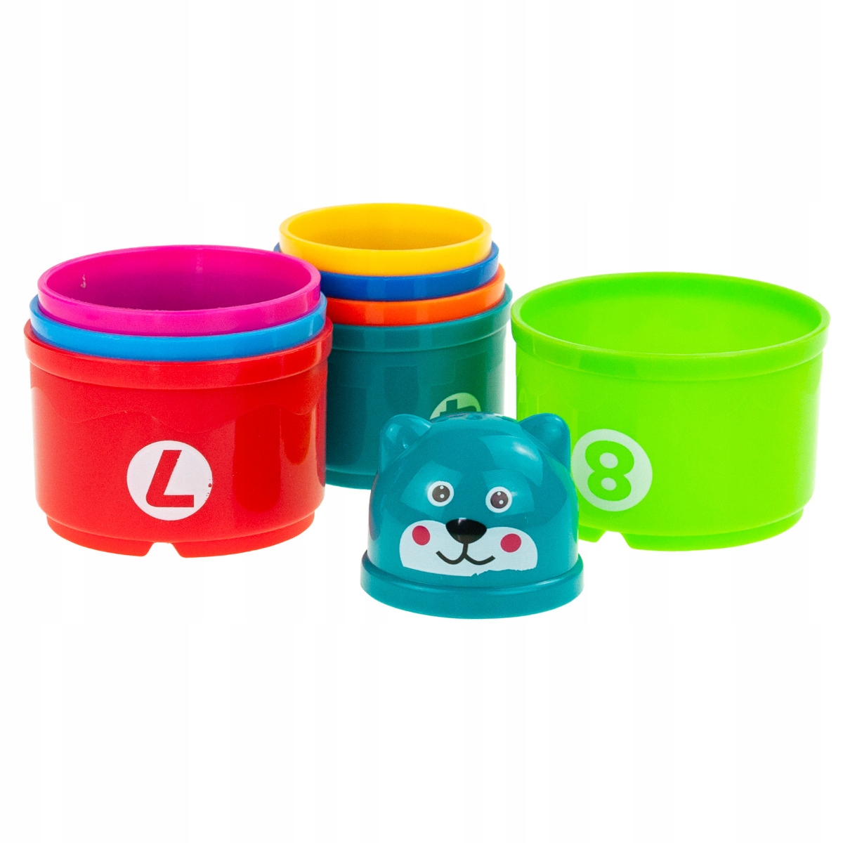 PIRAMIDA UKŁADANKA KUBECZKI WIEŻA PIRAMIDKA KOLOROWE EDUKACYJNE ZABAWKA MIŚ Marka Martom