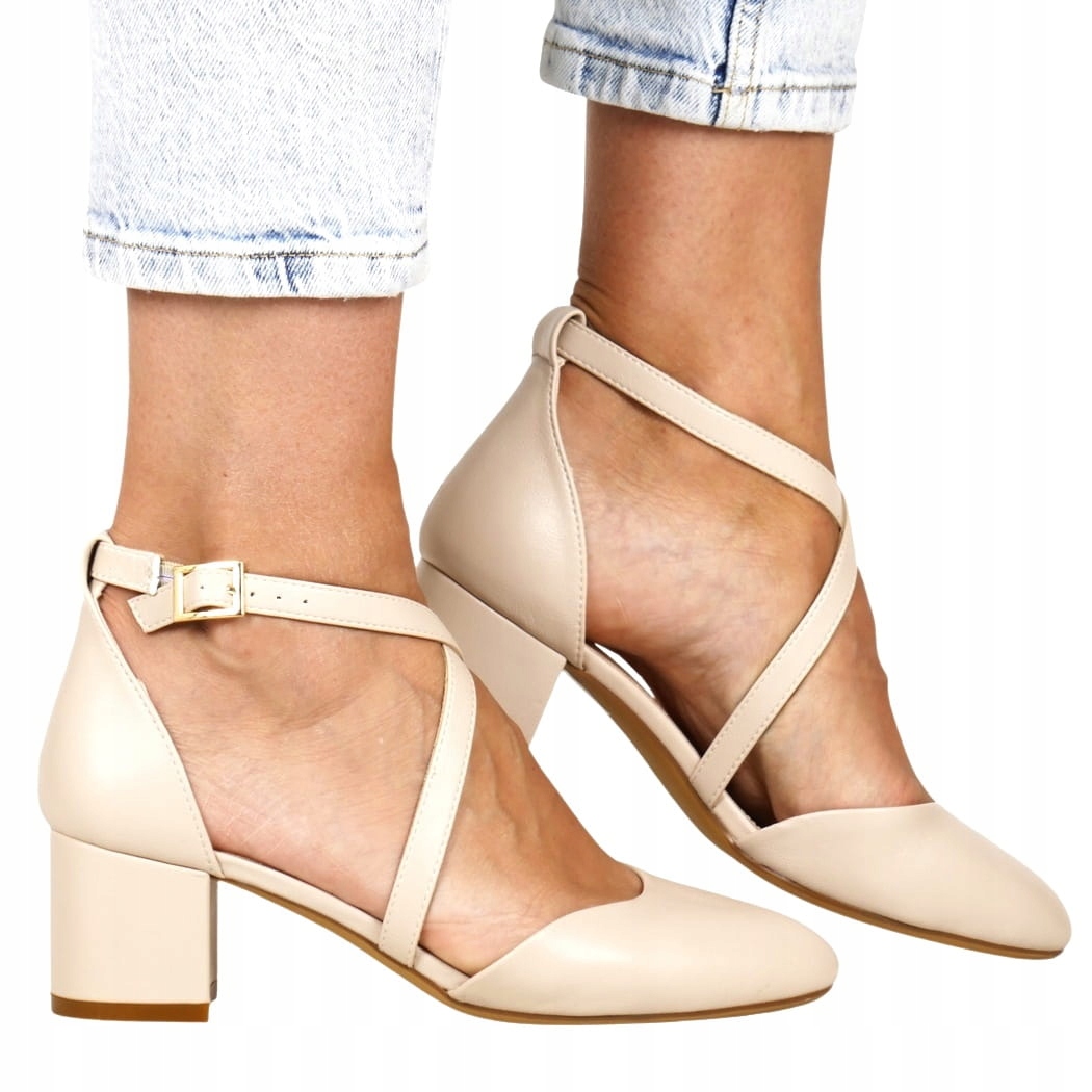 iButy Lodičky Sandály Na Nízkém Podpatku Pásky Béžové Tělové Nové Barvy