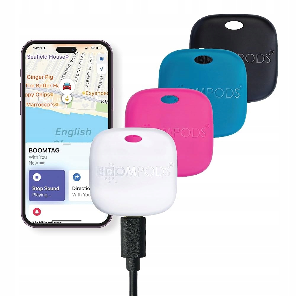 Lokalizatory Boompods Boomtag Rechargeable 4 szt Black, Blue, White, Pink