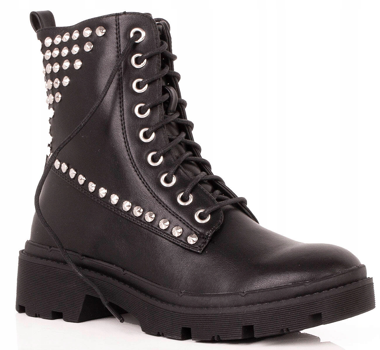 BOTKI CZARNE GLANY ĆWIEKI EKOSKÓRA NA PLATFORMIE 41 Płeć kobieta