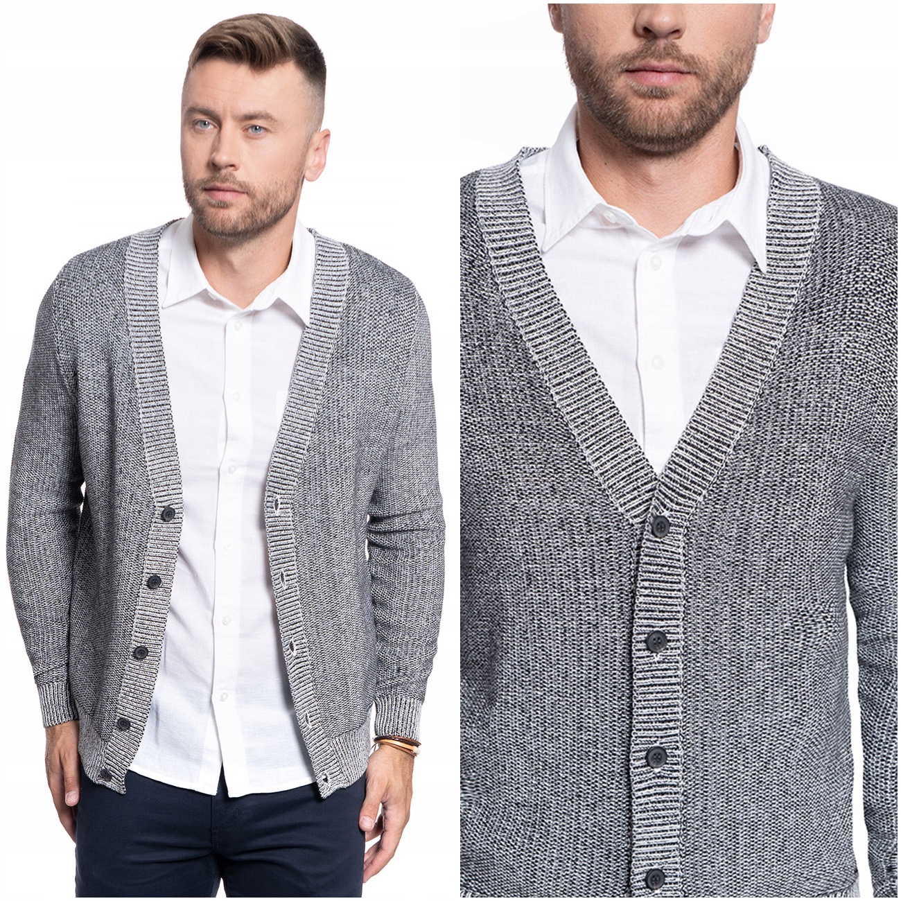 

Mustang Edgar Męski Sweter Rozpinany Cardigan M