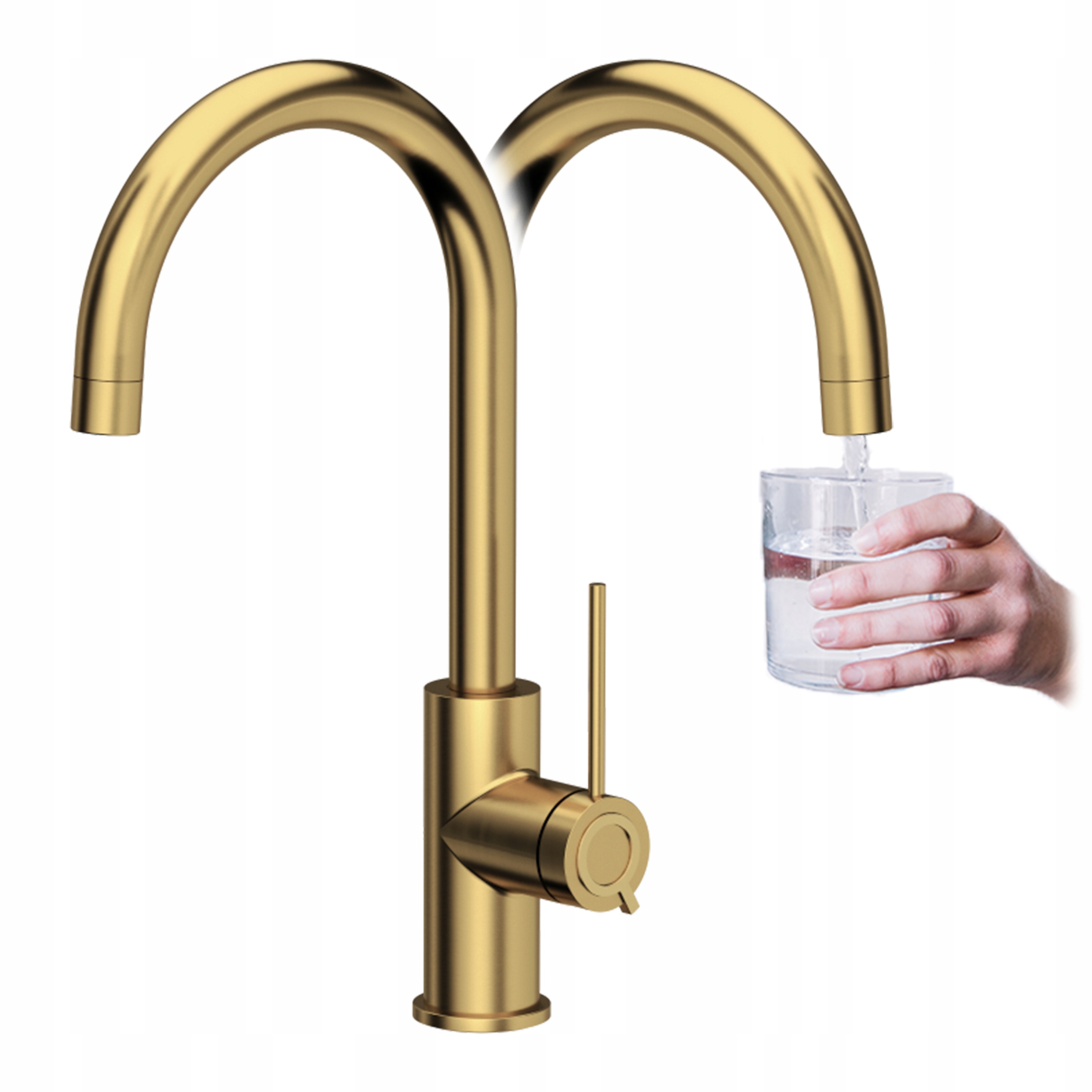 Kuchyňská nástěnná dřezová baterie s otočným výtokem o 360° ocel