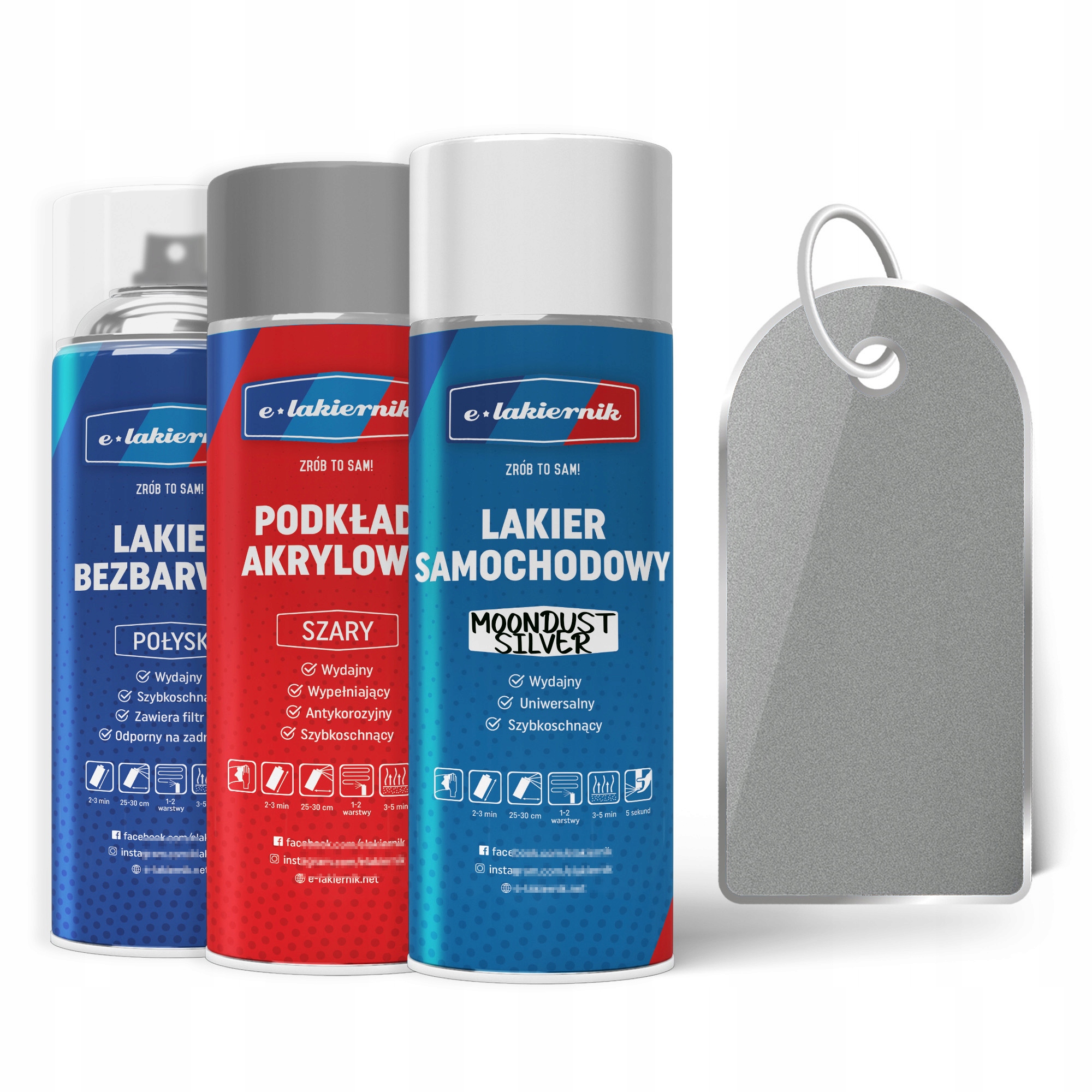 Autolak ve spreji Opravná sada Ford Moondust Silver