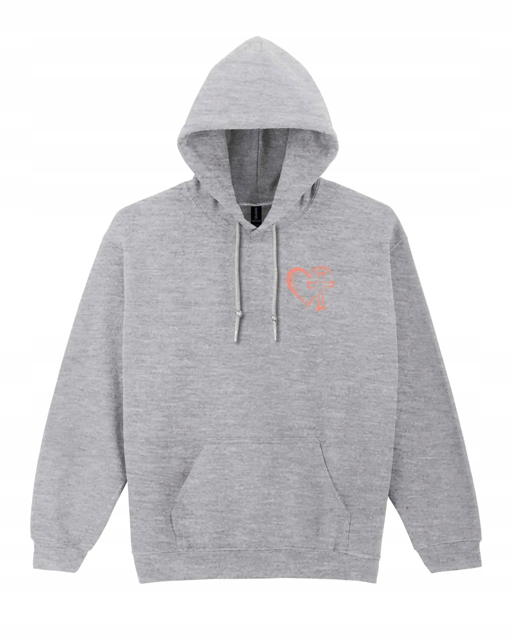 Mikina s kapucí Víra Ježíš Láska Kříž Šedá M