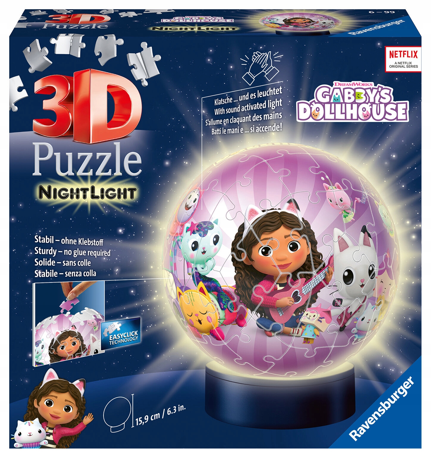 Puzzle 3D RAVENSBURGER Koci Domek Świecąca Kula Marka Ravensburger