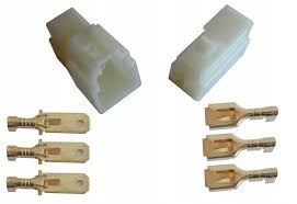 

Konektor łącznik x3 6,3mm męski-żeński zatrzask