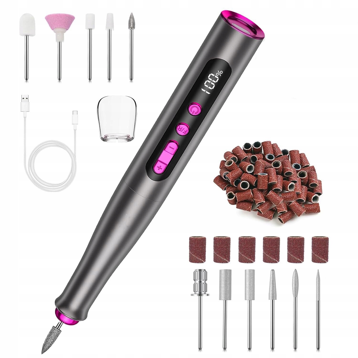 Bruska Manikúra Pedikúra Profesionální Bezdrátová Sada