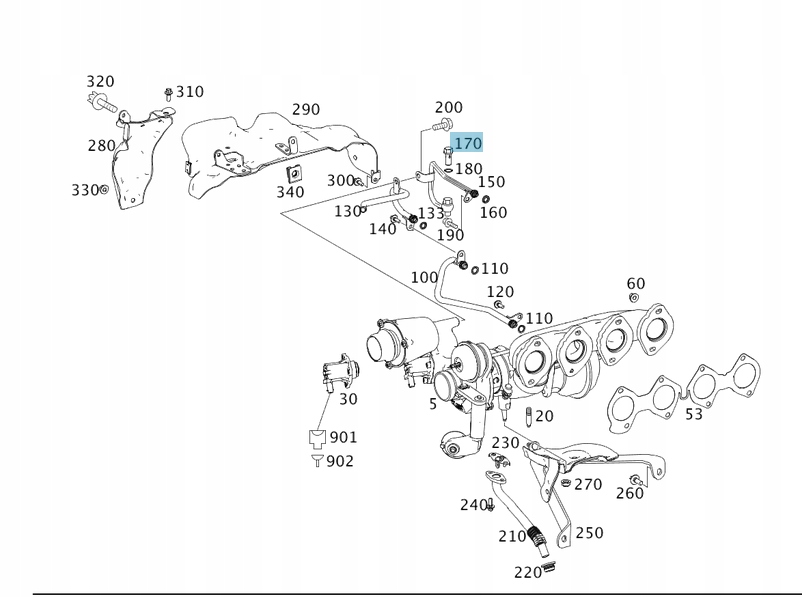 ŚRUBA PRZEWODU ZASILANIA OLEJEM TURBO M271