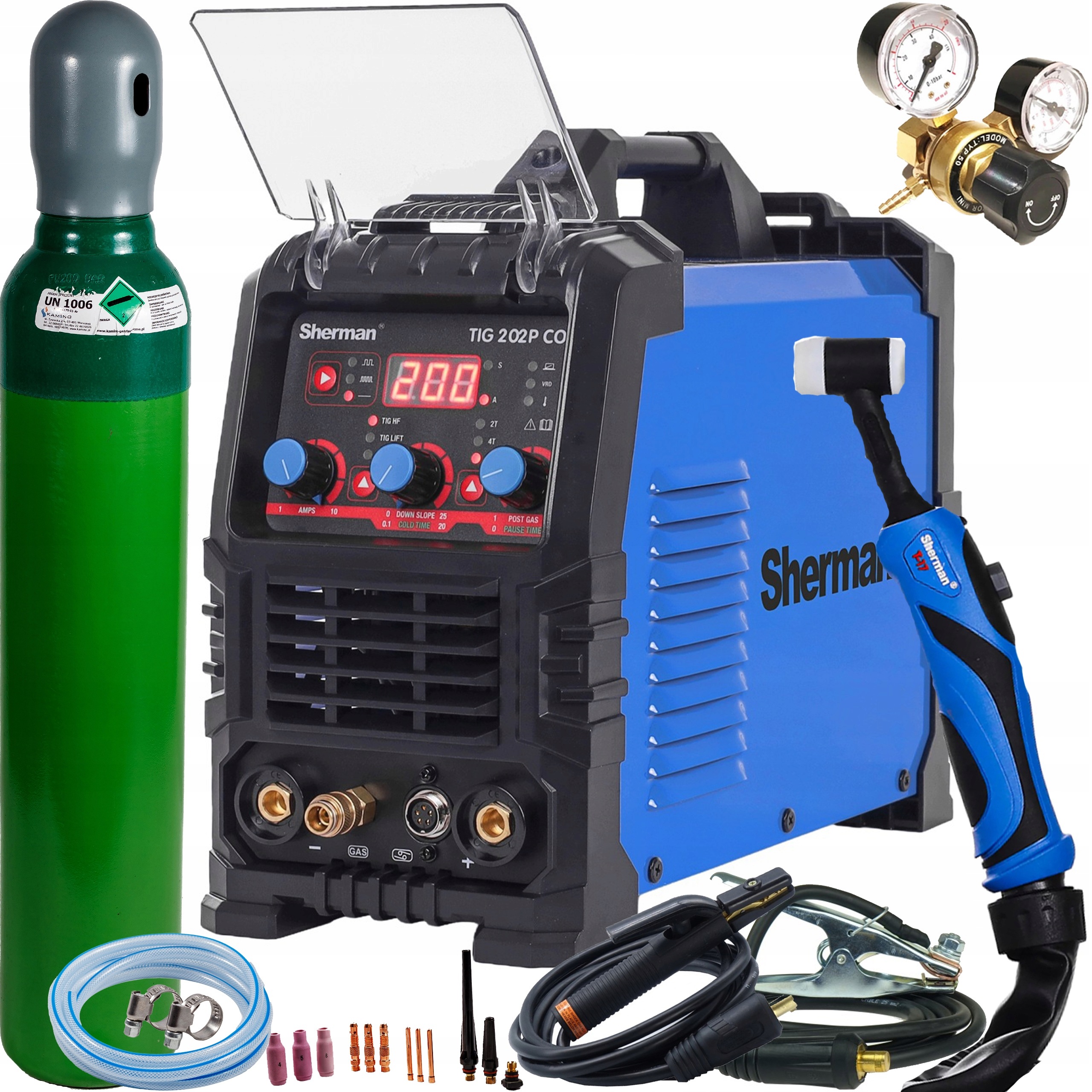 Invertorová svářečka Tig Sherman 202P Cold Mma Hf 200A Igbt Vrd Set 3