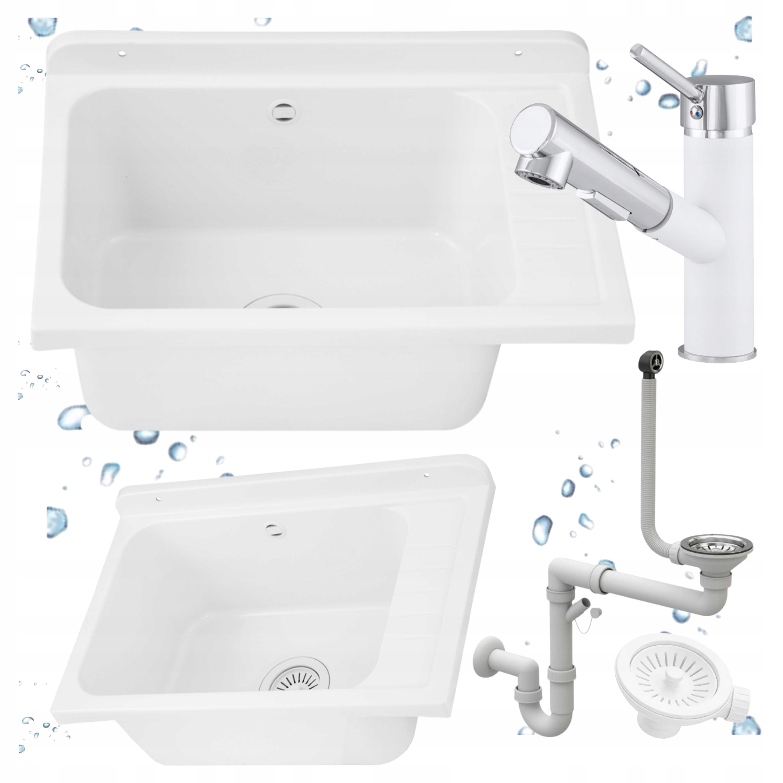 Ekonomický pracovní dřez Bílá technická komora Vytahovací baterie