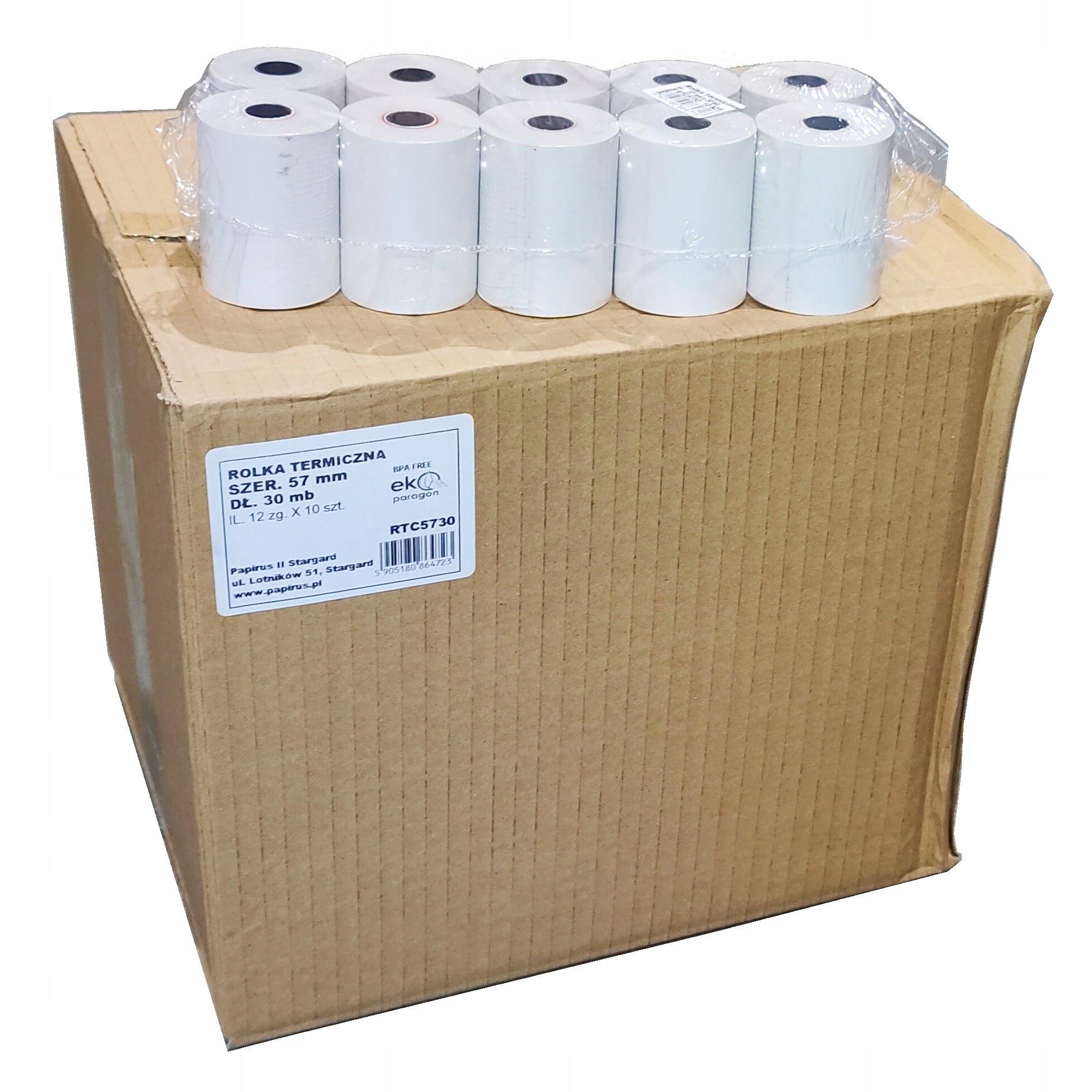 

Rolka termiczna 57x30 kasowa 57mm 30mb 120szt