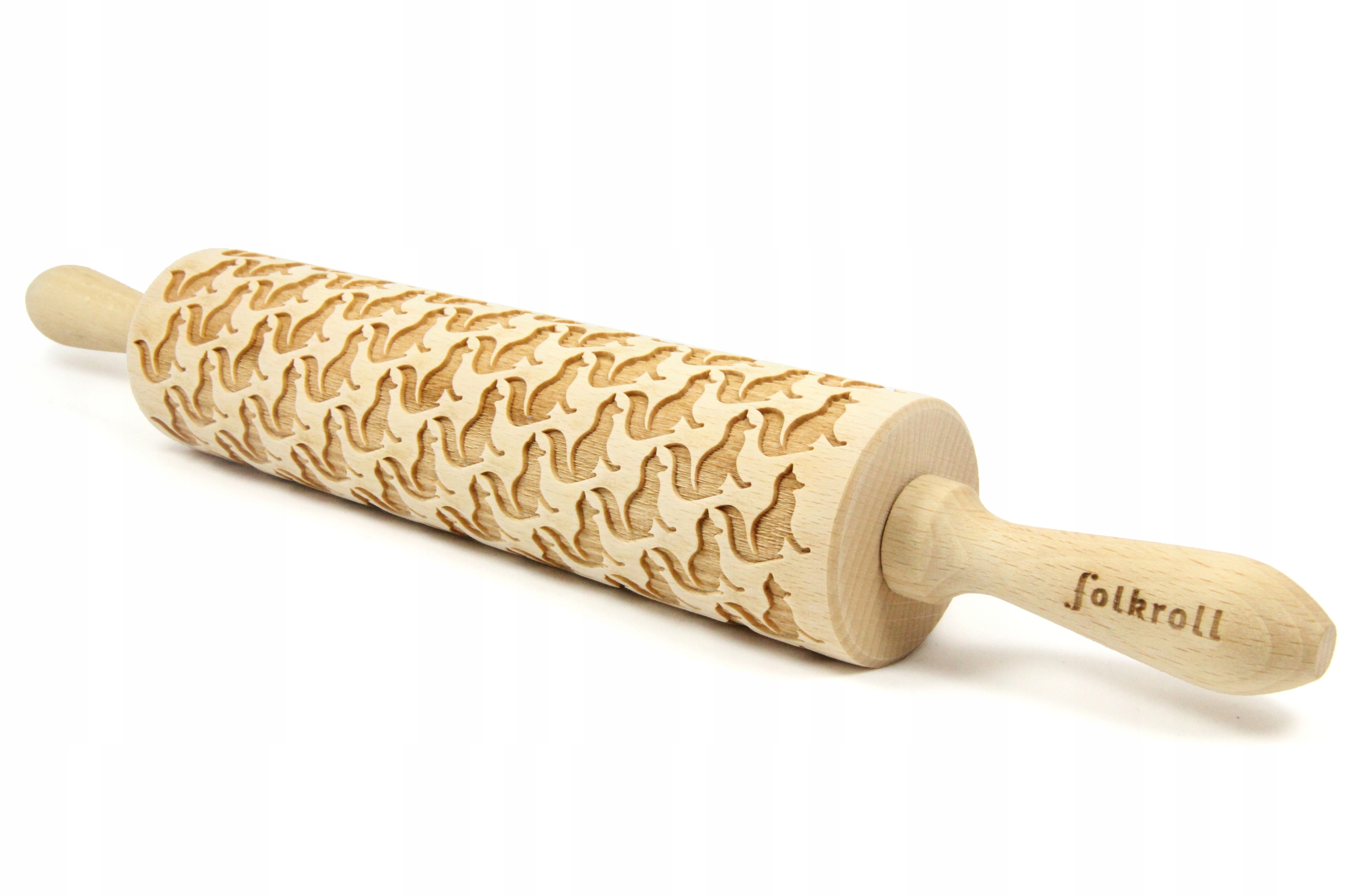 Wałek grawerowany wzór LISY, duży Marka Folkroll